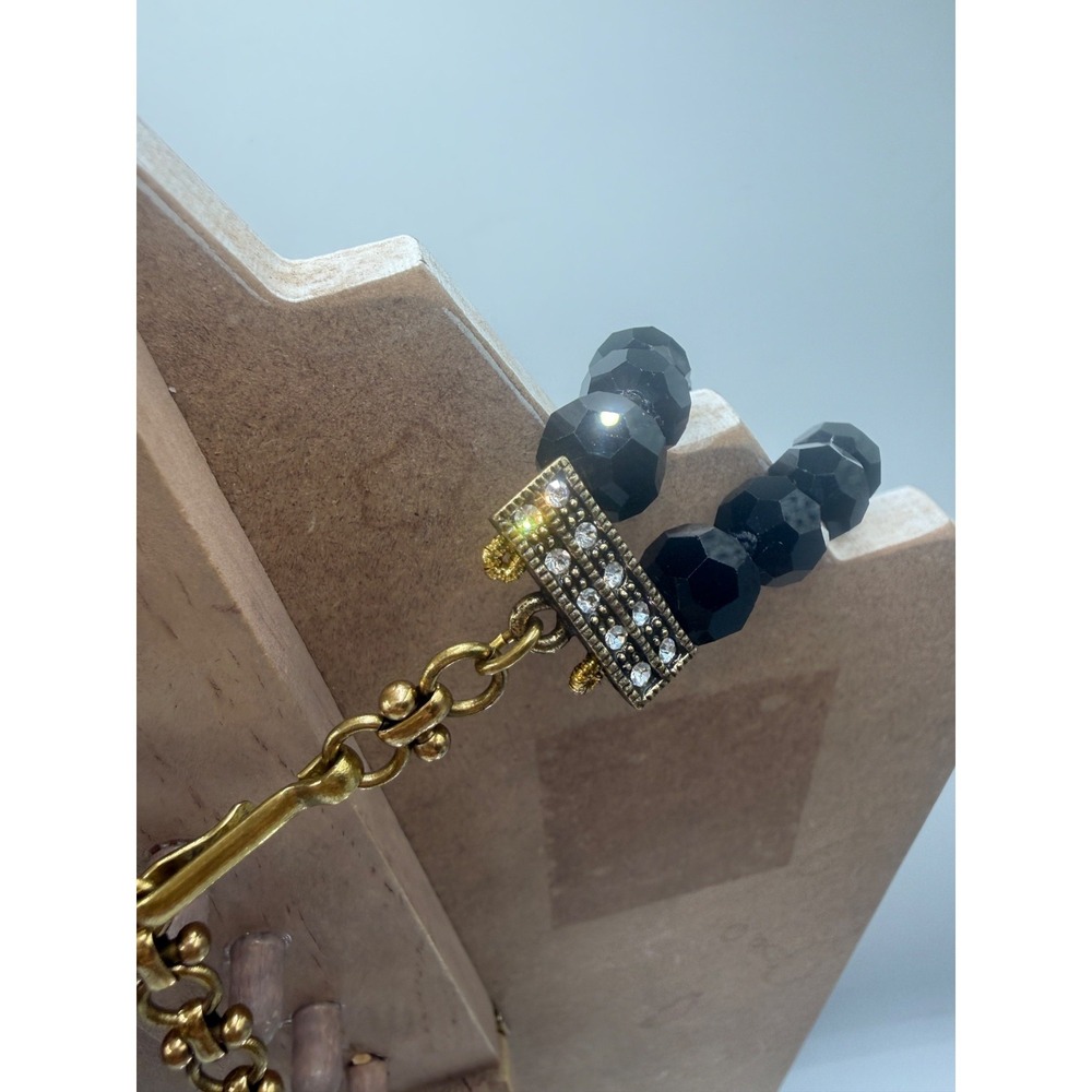 Rose Heidi Daus Pearl Necklace Enchanted Beauty and The Beast JET BLACK CLEAR - Picture 7 of 9